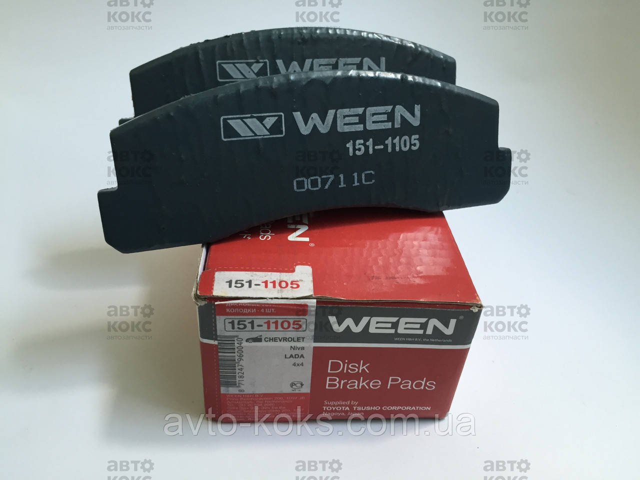 Колодки гальмівні передні Ween 151-1105. Нива 2121, Niva-Chevrolet.