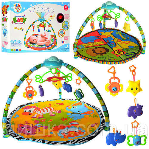 Розвивальний килимок діаметром 840 мм для немовляти з проєктором PY605-606 - фото 1 - id-p1021420578