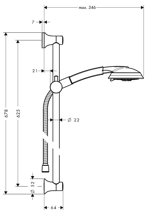 Душовий гарнітур Hansgrohe Raindance Classic 27843000 65 см - фото 7 - id-p110201577