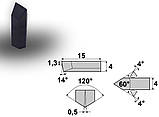 Токарні пластини 10 шт. нарізні JCL15-120 (60°) (сплав Т15К6) для різців із державками 8,10,12 мм, фото 2