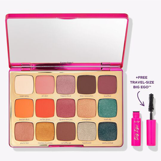 Палетка теней Tarte Unleashed Eyeshadow Palette + тушь для ресниц Big Ego в мини-формате - фото 1 - id-p1021452435