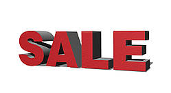 Об'ємні літери SALE (білі) з пінопласту товщина 5 см, висота 50 см