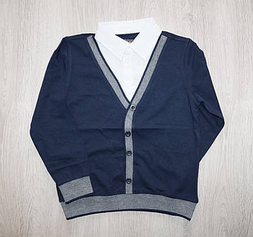 Кофта-обманка для хлопчика синя