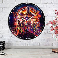 Годинник Месники на стіну Круглий друкований годинник на стіну Годинник XДФ з вініловою наклейкою Настінний годинник 30 см