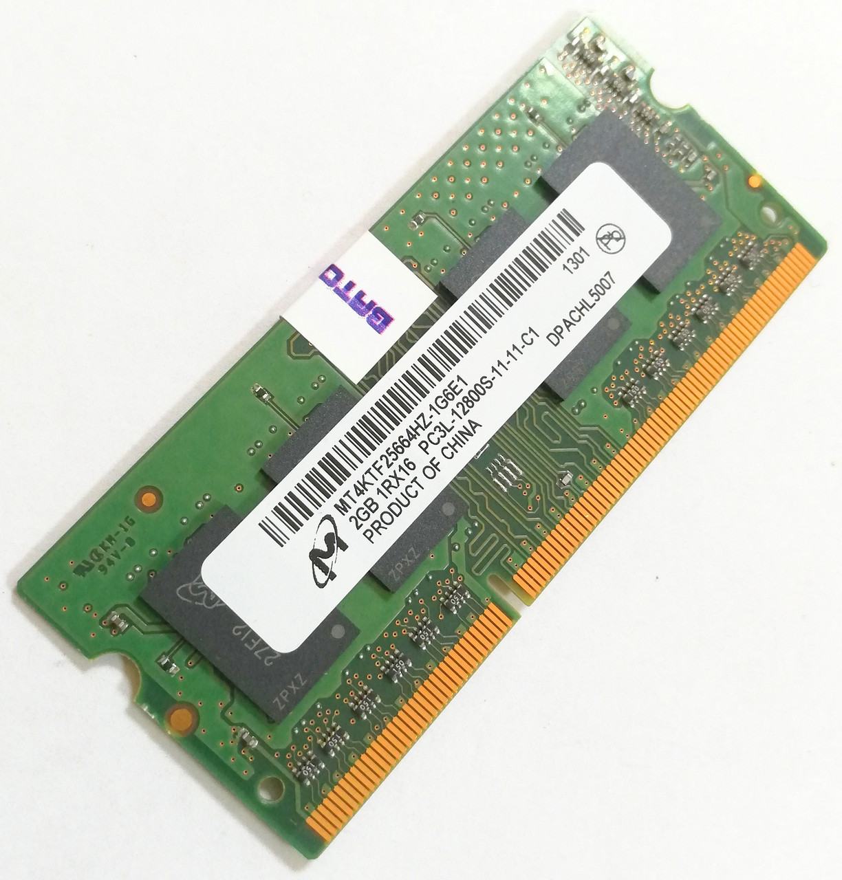 Оперативная память для ноутбука Micron SODIMM DDR3L 2Gb 1600MHz 12800s ...