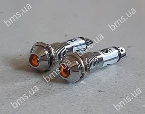 Лампочка контрольна LED перехідник жовтий (водонепроникний), фото 1