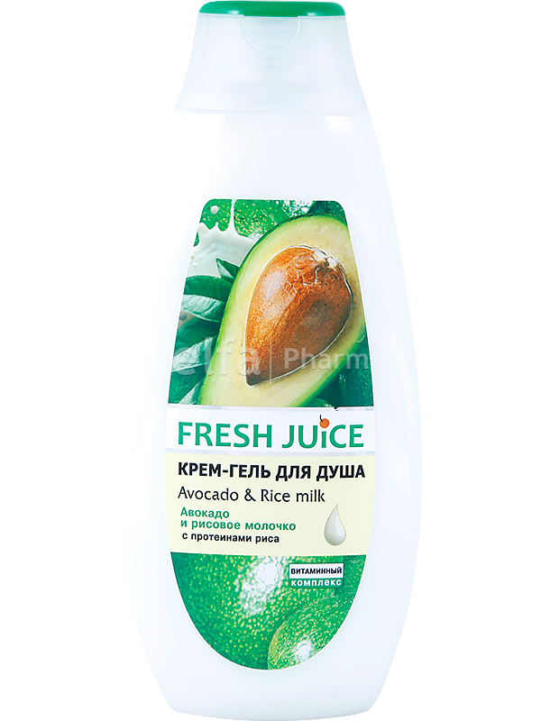 Гель для душу Avocado & Rice milk 400 мл Fresh Juice