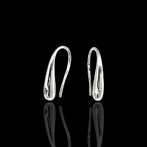 Срібні сережки Краплі з мініатюрним камінчиком, фото 2