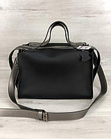 2в1 Стильна жіноча сумка Маліка чорного кольору