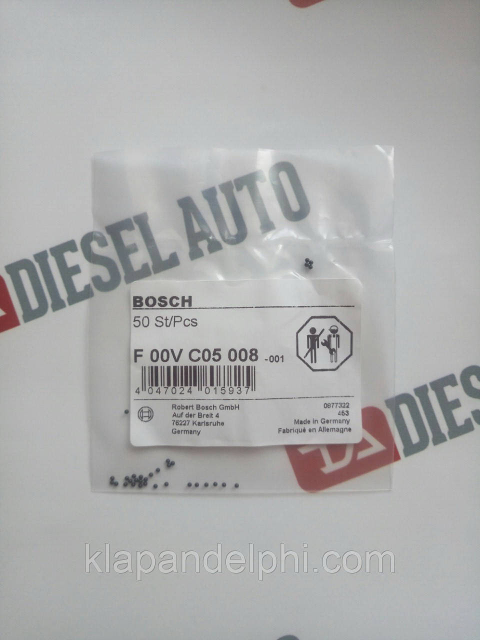 Кулька клапана форсунки керамічний (d=1,34 mm) Bosch F00VC05008
