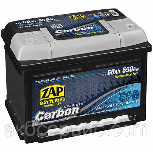 Акумулятор автомобільний ZAP 6СТ-60 АзЕ Carbon Start-Stop EFB