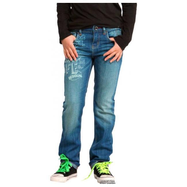 Демісезонні дитячі джинси для хлопчика з написами Desigual Іспанія 46D3647 синій