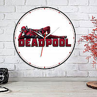 Дедпул напис на годиннику Deadpool настінний годинник Круглий годинник для дитячої кімнати Білі стрілки 300 мм