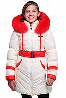Куртка зимова Дженніфер із червоним хутром