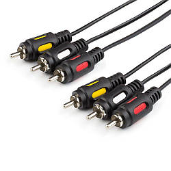 Кабель  3RCA - 3RCA  1.8m (хорошее качество)