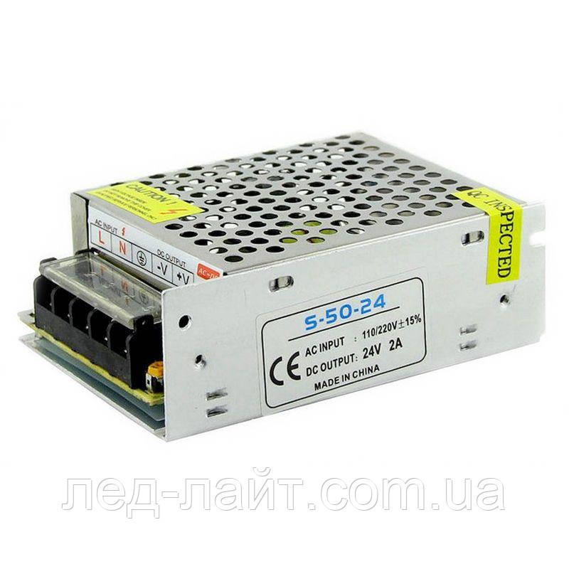 Блок питания 24В 2А 48Вт в перфорированном корпусе оптом и в розницу в ...