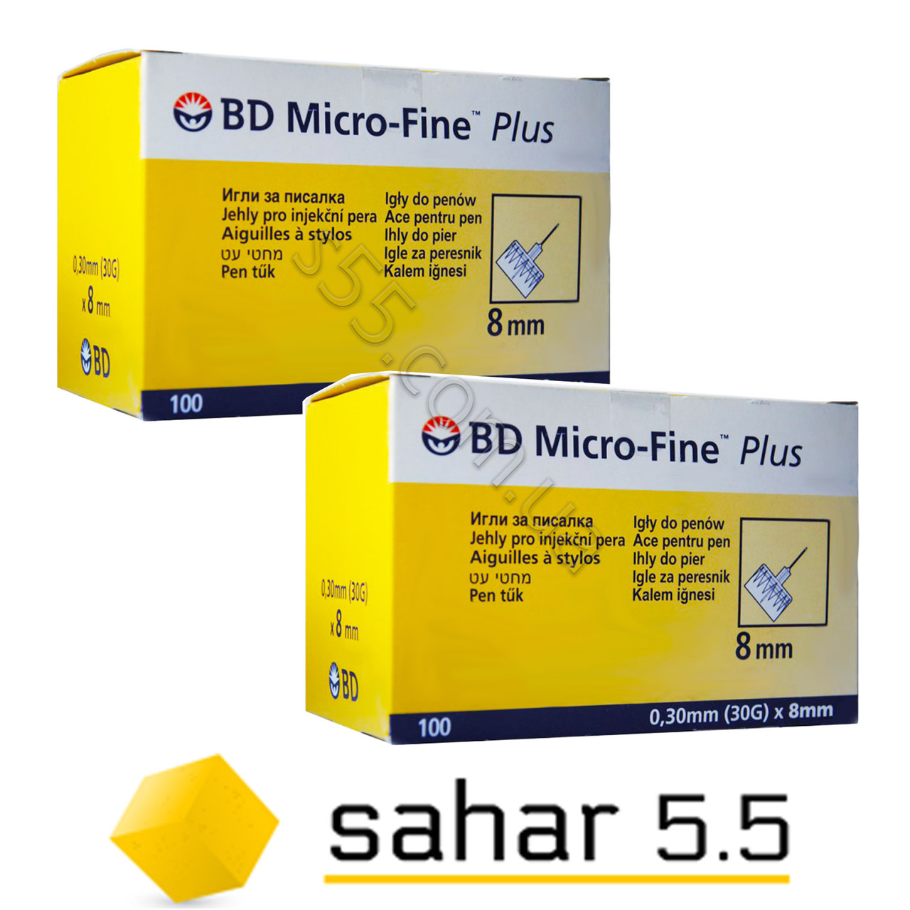 Голки інсулінові БД Мікрофайн Плюс 8мм -BD Micro-fine Plus 30G, 100шт.- 2 упаковки