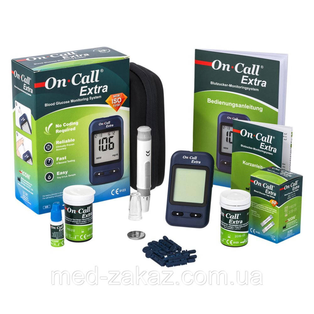Глюкометр On-Call Extra і 60 тест-смужок (Он-Колл Екстра), Acon