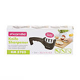 Точилка для ножів Kamille KM-5705 20,5*5*7 см Чорний Ручна точилка для ножів Механічна точилка для ножа, фото 6