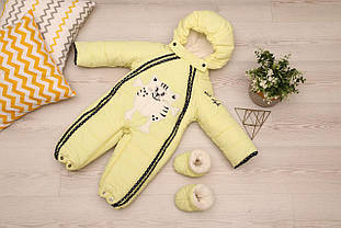 Зимовий комбінезон-трансформер "Котики" (світло-жовті)