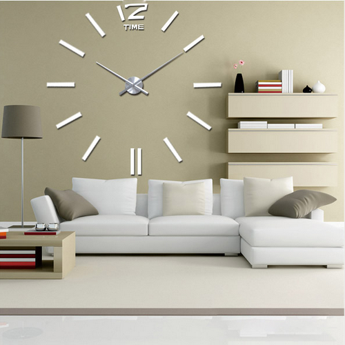 ᐈ 3D часы 100 см Timelike™ настенные большие Палочки-W белые за 799