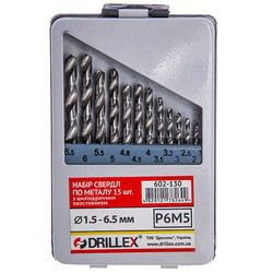 Свердла для металу Р6М5 13 шт. 1,5-6,5 мм СТАНДАРТ НСВ1306, фото 1
