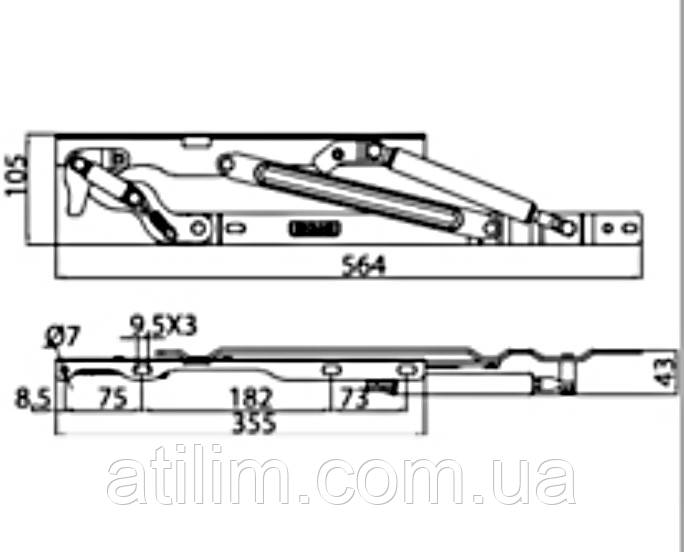 Подъемный механизм кроватный с Блокировкой + 2 Амортизатора - фото 5 - id-p690484628