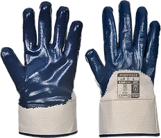 Нітрилові рукавички з захисною манжетою Portwest A301 Темно-синій, L