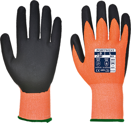 Рукавички Portwest Vis-Tex Cut Resistant з ПУ A625 Помаранчевий/Чорний, L