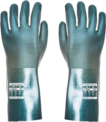 Рукавицы с двойным ПВХ покрытием Portwest A835 Зеленый, цена 142.11 грн ...