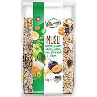 Мюслі, MUSLI Vitanella 1 кг. (ізюм, банан, груша, абрикос, слива, персик, яблуко)