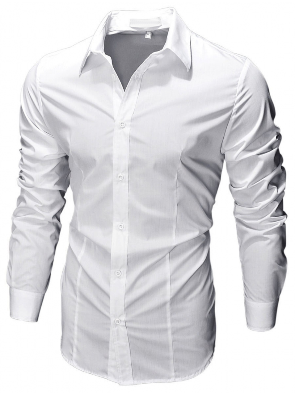 Чоловіча сорочка з довгими рукавами приталеного крою, посадка Slim Fit (біла)