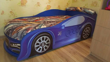 Ліжко машина Ауді синя Mebelkon, фото 2
