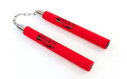 Нунчаку (нунтяку) тренувальні з'єднані ланцюгом Zelart 3247