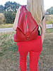 Рюкзак жіночий "Паріс" натуральна шкіра, червоний флотар, фото 2