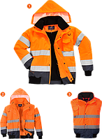 Світловідбиваюча контрастна куртка-бомбер C465