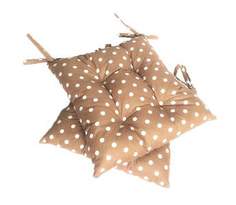 Подушка на стілець коричнева в горох 40*40 см подушка для стільця табурету
