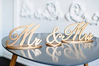 Слова Mr&Mrs на підставці, Містер і Міссіс, об'ємні слова для фотосессії, декор для весілля, хештег