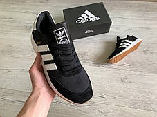 Чоловічі кросівки Adidas Iniki Runner Black White чорні, фото 2