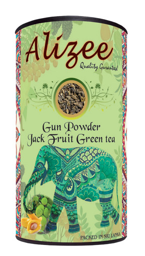 Чай зелений листовий з джекфрутом Alizee Gun Powder Jack Fruit Green Tea 150 г у подарунковій банці