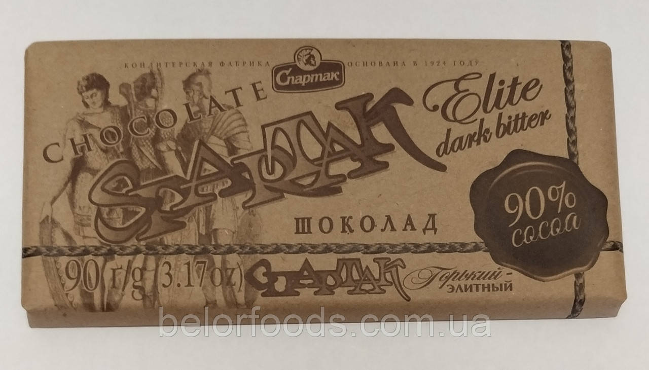 Шоколад Спартак горький элитный 90% 90г - фото 1 - id-p580342951