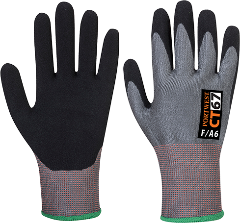 Рукавички Portwest CT67 AHR з нитриловой піною CT67 Сірий/Чорний, L, фото 1