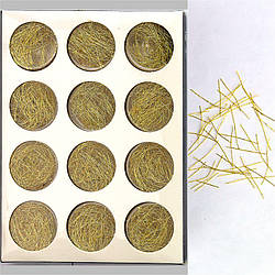 GC-57 Набір декору для манікюру золота павутинка нарізана 12 контейнерів різної довжини (уп.12шт)