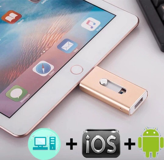 Флешка IPad IPhone iOSFlash USB Drive 128 GB для Iphone, gold, фото 1