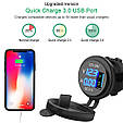Зарядний USB Quick Charge 3.0 + Вольтметр / ШВИДКА ЗАРЯДКА QC 3.0 / Адаптер живлення - врізна розетка USB, фото 3