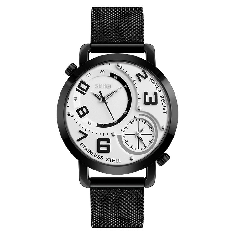 Skmei 9168 moon чорний з білим циферблатом наручний годинник