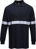 Огнестойкая антистатическая футболка-поло с длинными рукавами и светоотражающей лентой FR03 M