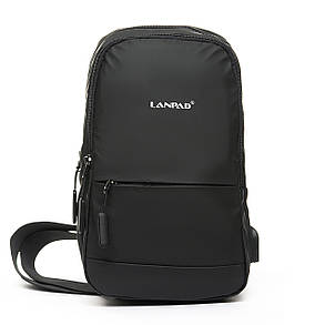 Чоловіча сумка через плече Lanpad 18 x 30 x 10 см Чорний (4066/1), фото 1