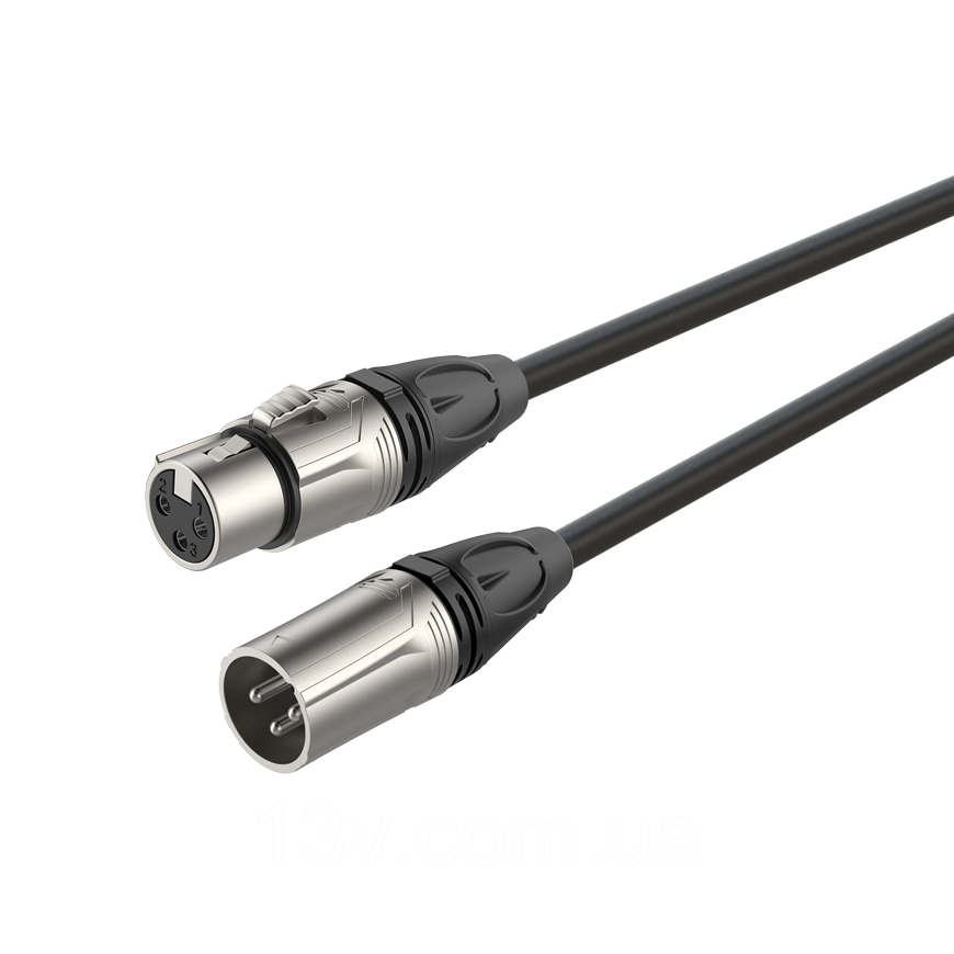 Готові аудіо \ DMX кабелі DMXX200L3 Roxtone XLR-XLR з роз'ємами RX3F-NT - RX3M-NT 3 метри з доставкою по Украї