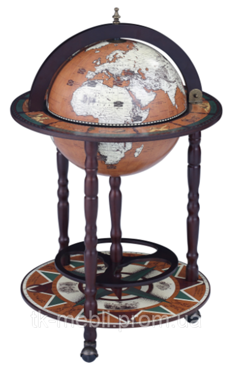 Глобус бар напольный Континенты на трех ножках (диаметр сферы 330 мм) - фото 2 - id-p1021964045